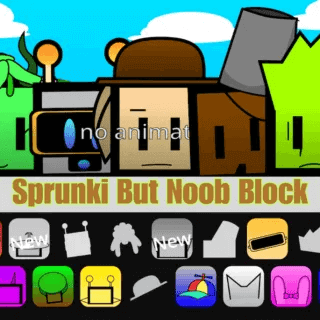 Sprunki But Noob Block